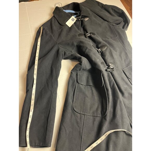 NWT Gap Women's Black Lined Pea Coat XL toggles midi length preppy dress coat - Picture 15 of 15